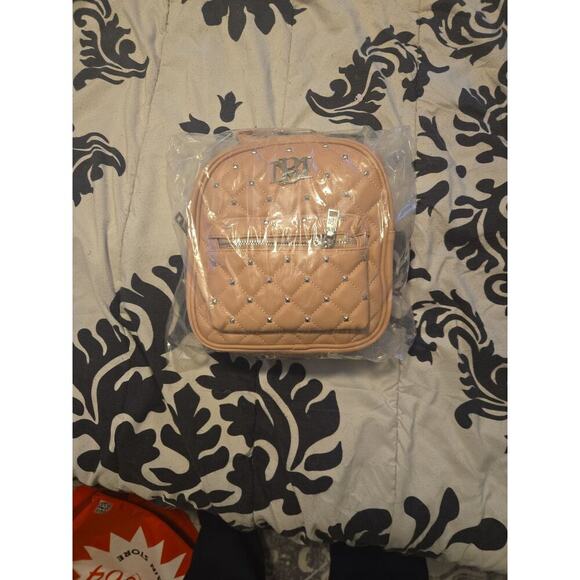 Badgley Mischka Handbags - Badgley Mischka Quilted Vegan Leather Studded Mini Backpack NIB